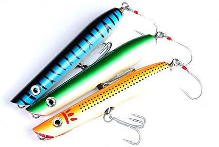Mxeol Handmade Pencil Popper Wooden Surf Lures Floating Plugs