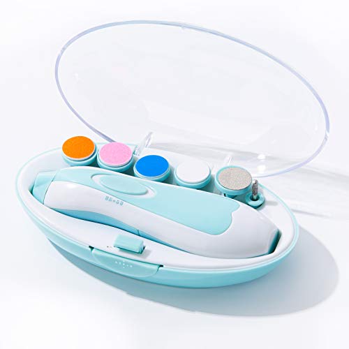 Image of ComfyDegree Baby Nail Clippers with Light, Baby Nail Kit, Safe Electric Baby Nail Trimmer for Newborn Toddler Fingernails and Toes - AA Battery Operated (Not Included) (Light Blue)