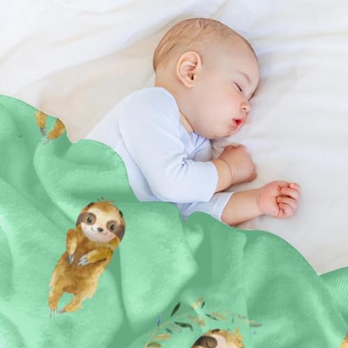 Couverture polaire microfibre Funny Sloth 150x200 plaid canapé