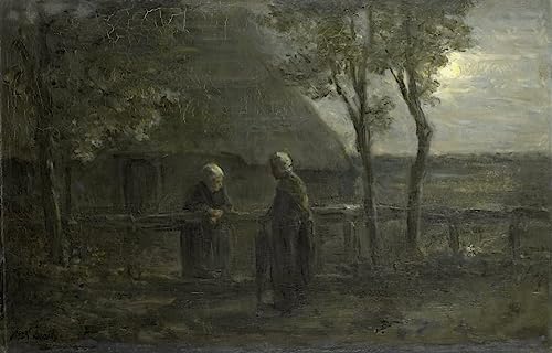Poster décoration murale Jozef Israels Potins de voisinage, grand tableau art moderne 60x90 cm