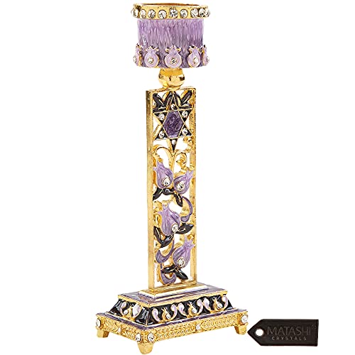 Matashi MTCDL3271PR Shabbat Candlestick Holder (2-Piece Set) Hand-Painted thumb #2