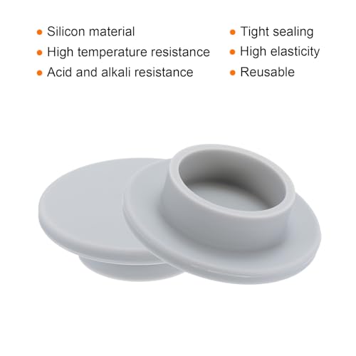 Image of MECCANIXITY High Temp Silicone Plug Mount Dia 53.6mm /2.11 Inch T Shaped Rubber Stopper Hole Plugs for Powder Coating Plating Waterproof Sealing Plugs Grey Pack of 1(OD 83.5mm /3.29 Inch), Gray