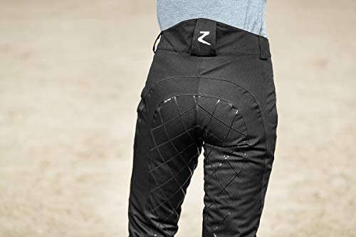 HORZE Ladies Women's Adeline Black Comfortable Padded Silicone Grip Waterproof Breeches (US 22/EU 34)