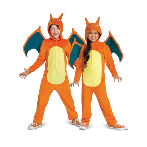 Disguise Pokémon Charizard Jumpsuit Fancy Dress for Kids Officially Licensed, Includes Detachable Wings and Dimensional Hood - Image 2