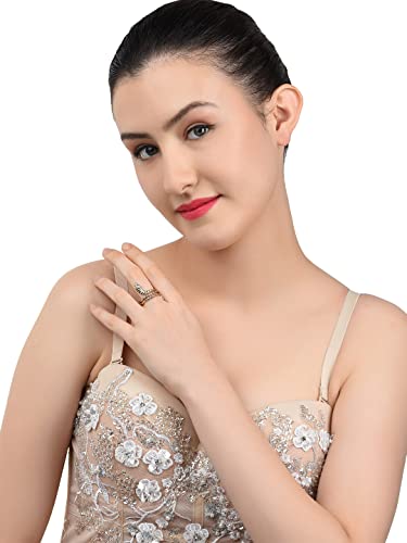 Image of ZAVERI PEARLS Antique Gold Tone Contemporary Adjustable Snake Finger Ring For Women-ZPFK9892