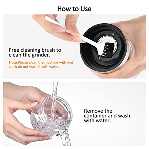 Hbao USB Elektrische Kaffeemühle Wiederaufladbare Kaffeebohnenmühle Maschine Einstellbare Edelstahl Gewürze… – Bild 7