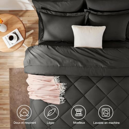 MEIION Couette EasySleep 2 en 1 quiélimine Le Besoin de draps, Moelleuse, Respirante, Facile d'entretien, pour Toutes Saisons – vue 6