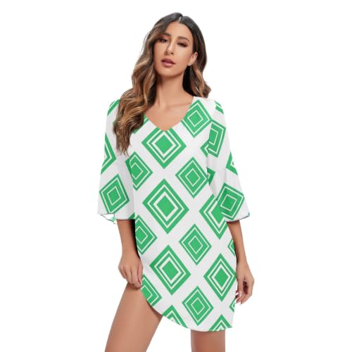 Robe trapèze verte en mousseline idéale pour vos soirées d'été