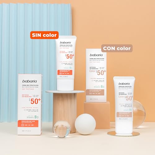 Babaria Crema Facial Multi Protectora Antiedad y Antimanchas Spf 50+, Fresco, 50 Ml - imagen 4