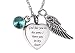 God has you in his arms with Angel Wing Charm Cremation Jewelry Keepsake Memorial Urn Necklace with Birthstone crystal by AMIST (December1)