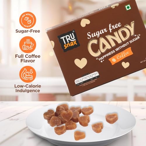 Image of TruSnax SugarFree Hard Candies | Rich Coffee Flavour Candy | Diabetic Friendly Toffee | No Added Sugar | 150g(50 * 3)