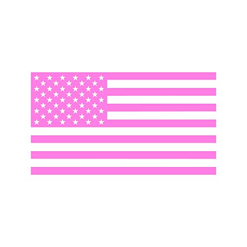 Image of American US Flag [Pick Color /Size] Vinyl Decal Sticker for Laptop /Car /Truck /Window /Bumper (10in x 5.5in, Matte Pink)