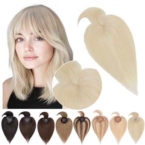 SEGO Hair Toppers for Women Real Human Hair with Bangs