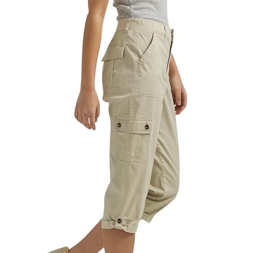 Cargo Capris for Women High Waisted Straight Leg Twill Capri Pants 2025 Summer Casual Cropped Pants with Pockets 6
