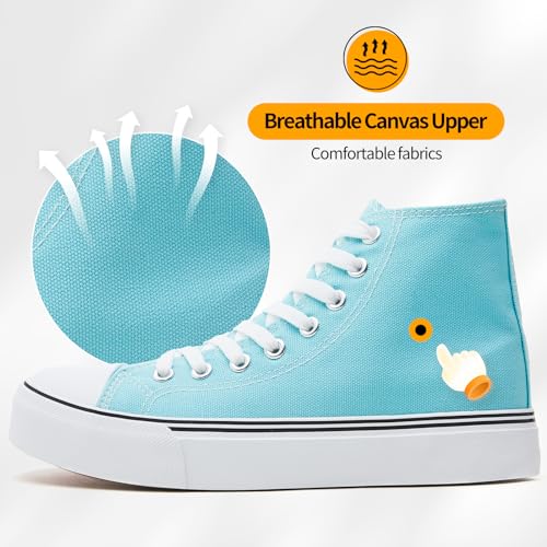 Image of ZGR Womens High Top Canvas Sneakers,Lace-up Canvas Shoes,Casual Tennis Walking Shoes