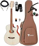 Violão Elétrico Eagle Gl36 Stnb Com Capa + Acessórios
