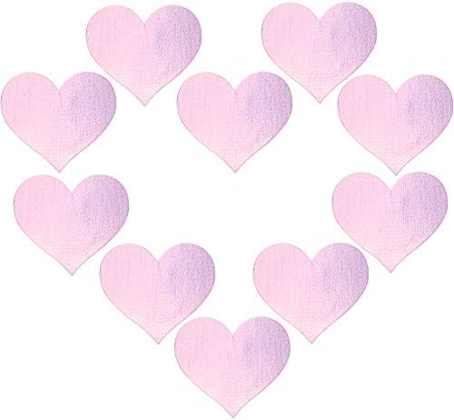 Ypser Womens 5 Pairs Heart Pink Laser Pasties Disposable Satin Nipple Covers Pasty Bra Petals Breast Covers