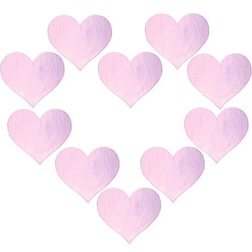 Ypser Womens 5 Pairs Heart Pink Laser Pasties Disposable Satin Nipple Covers Pasty Bra Petals Breast Covers #TOP11