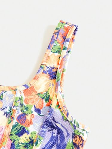 Image of mikuchiku Women's Floral Corset Tank Top, Printed, Sleeveless Crop Top