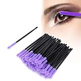 Generic Einweg-Wimpernbürsten-Set aus Silikon, 50-teilig, für Make-up, Beauty-Tool, Kosmetikgeschäft, Heimgebrauch, Gelb, Lila, Orange, Rosenrot (PURPLE)