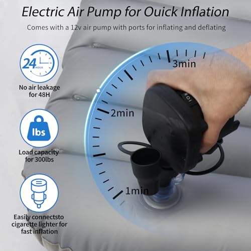 Image of Onirii Inflatable Car Air Mattress Bed | Inflatable SUV Camping Sleeping Pad for Truck Back Seat,Blow Up Backseat Car Mattress with Air Pump for Van Rear Seat