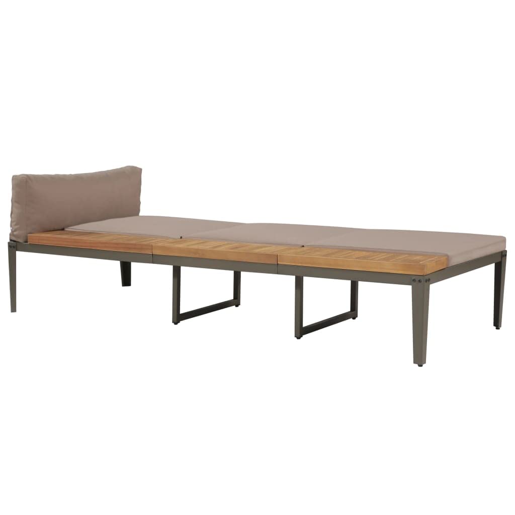 Chaise longue bois d'acacia et coussins marron pour des moments doux
