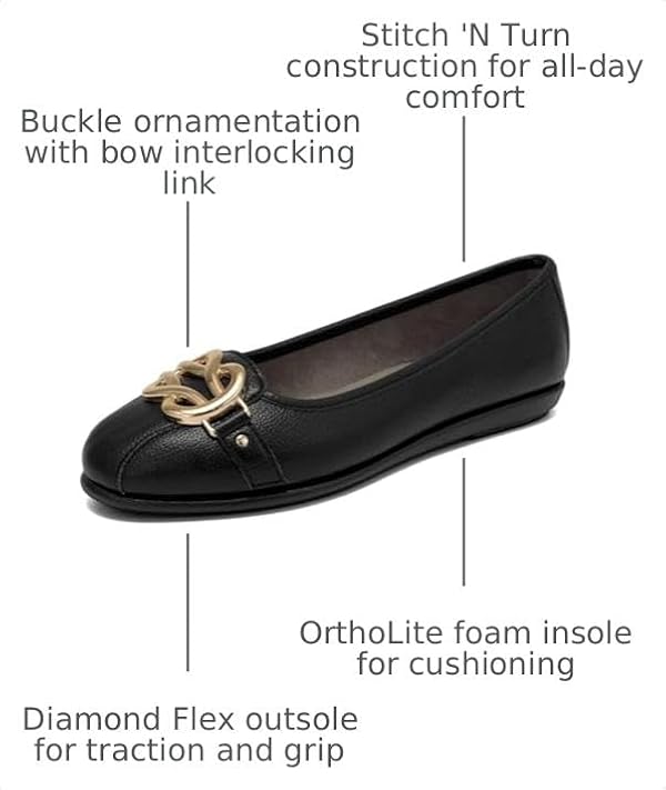 Aerosoles Women's Big-Bet Ballet Flat, Black Faux Grain Leather, 9.5M by Aerosoles - Used condition - Image 3