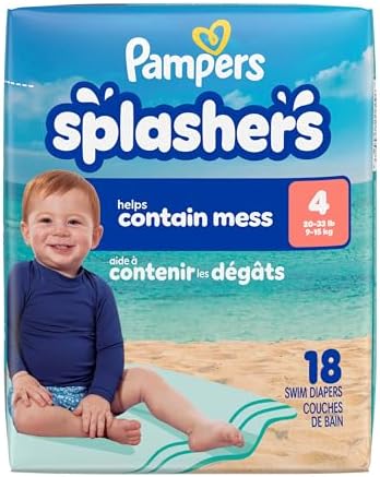 Pampers Splashers Swim Diapers, Size 4, Disposable Baby Swim Diapers, 1 Pack (Count of 18) - View 3