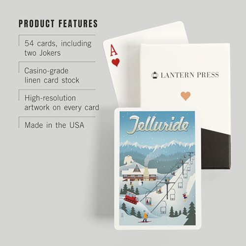 Lantern Press Telluride, Colorado, Baraja de 52 cartas póker miniatura 3