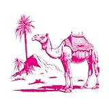 Stickers lettrage Chameau dans le désert, croquis dessiné à la main, style doodle 54x59.5cm Culture du tatouage RoseRouge