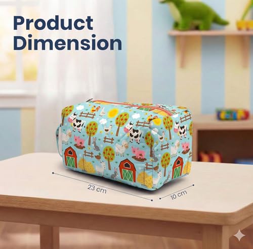 Image of Multipurpose Travel Organizer | All-in-One Compact Durable, Lightweight, Waterproof, Bag | Travel Friendly Pouch | Ideal for Stationary, Diaper, Medicines (Farm Animal Print)