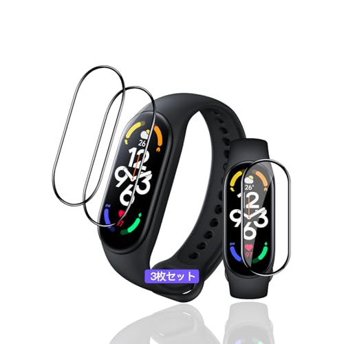 �p Xiaomi Smart Band 8 / Band7 �t�B���� �K���X�t�B���� PET������ �Y�f�@�� 3D�Ȗ� �y3���Z�b�g ���YAGC���Ɏq�f�ށz �p xiaomi band 8 �����K���X �t�B���� �����ߗ� �����^ �p �V���I�~ �X�}�[�g�o��