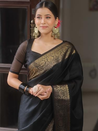 Image of Sugathari Women's Banarasi Saree Pure Kanjivaram Silk Saree Soft new ladies 2025 Design Wear Pattu Sarees Sadi Party Sari collections With Blouse Piece (San Pari-225)