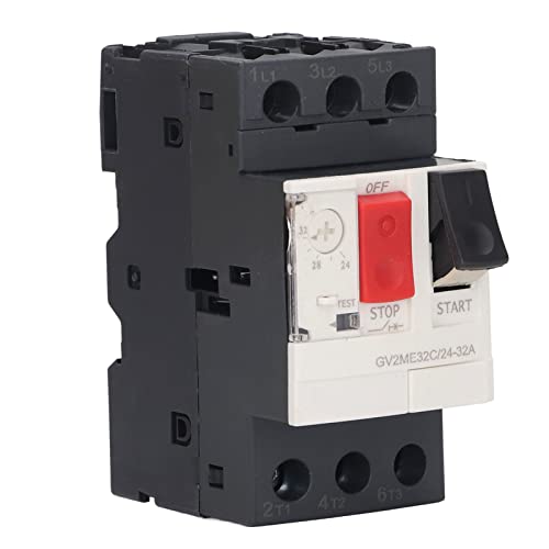 Fafeicy Disjoncteur Moteur 3P, Construction en Alliage d'aluminium, Protège le Circuit Moteur à 690 V CA, Idéal pour une Utilisation Industrielle (GV2-ME32C 24-32A)