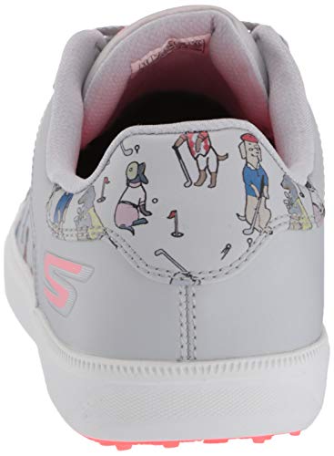 Skechers Womens Drive Dogs At Play Spikeless Golf Shoe, Gray/Pink, 6.5 Us #TOP2