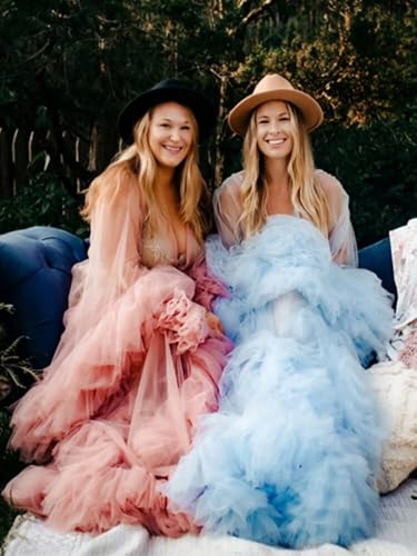 Changuan Tulle Robe Maternity Dress for Photoshoot Long Sheer Pregnancy Gown Bridal Roebs Baby Shower Lingerie Nightgown4