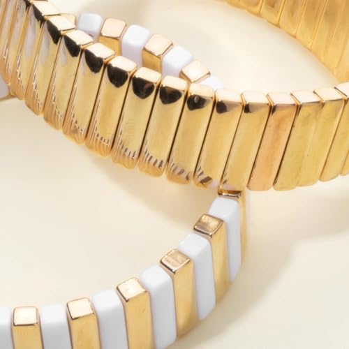 Pulseras boho de abalorios y brazalete elástico mano para hombre y mujer 5