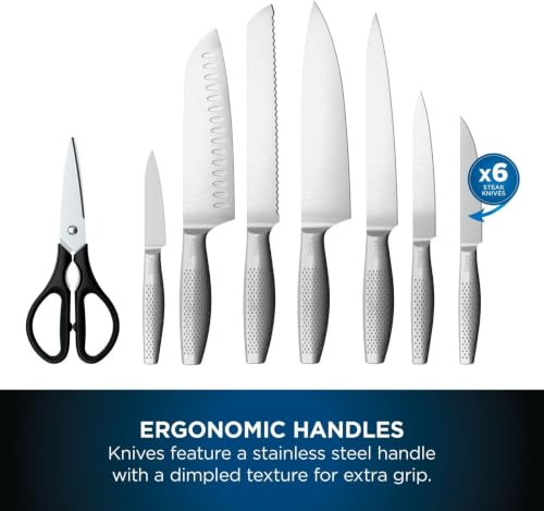 Image of Ninja StaySharp 14-Piece Stainless Steel Knife Set, Charcoal Black Wooden Knife Block & Integrated Sharpener, K620014EUUK