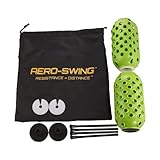 AERO-SWING Air Resistance Pineapple Kit, Golf Training Aid, Improves Swing Speed and Accuracy, Add Pineapples to Your Existing Golf Club, Golf Training Equipment. (Green (Double), Double)