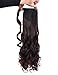 SEIKEA Clip in Ponytail Extension Wrap Around Pony Tail 24 Inch Curly Hair - Dark Brown