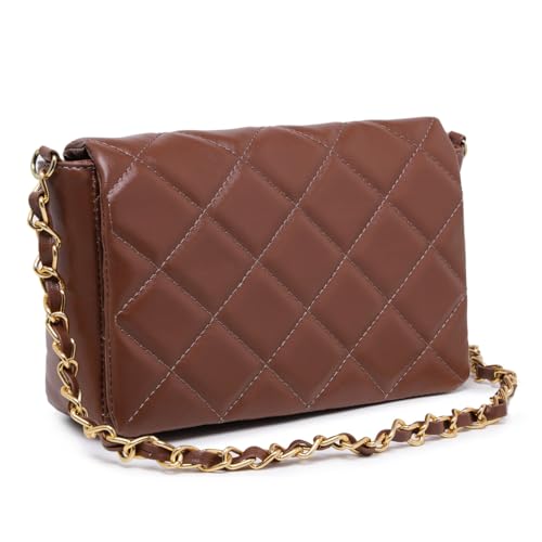 Bolsa Feminina Transversal Pequena Estela Ajustável (Caramelo)