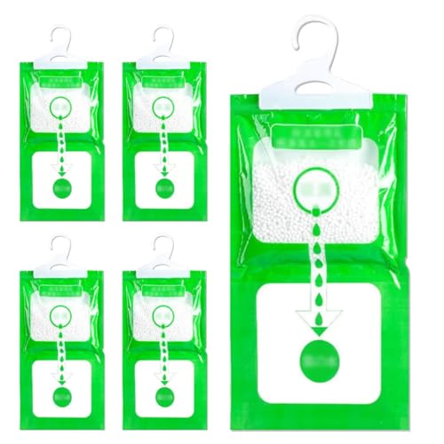 Xiqiggi 5 Pack Deshumificadores de Humedad, Bolsas Antihumedad Armarios Habitacion, Absorbe Quitador, Quitar Humidade Ambientadores Ropa, Pastillas Antihumedad Recambios, Deshumidificador