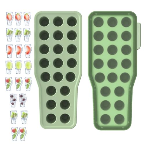 Molde de silicona para hielo con tapa, flexible, verde miniatura 1
