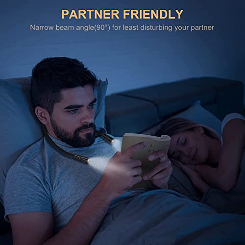 Rechargeable Led Book Light, Hands Free Neck Light, Best For Bed Reading Or Read In Car, Flexible Arm, 4 Super Bright Led Bulbs, Perfect For Reading, Camping, Knitting And Other Night Work #TOP2