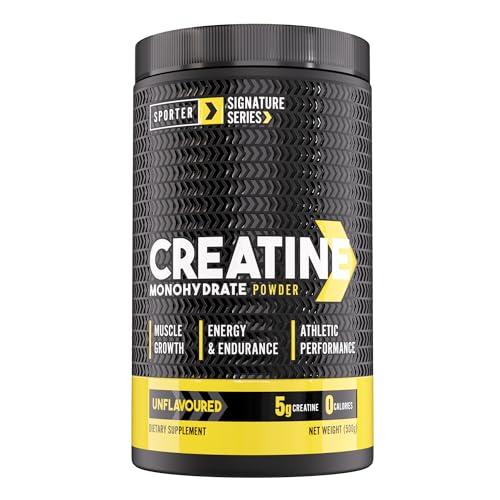 Sporter Creatine Monohydrate Powder | Micronized & Pure Creatine for Muscles Strength & Recovery | Unflavored Easy to Mix - 500g 100 Servings