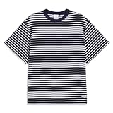 PUMA Mens X Nanamica Striped Crew Neck Short Sleeve Casual Tops Casual - Blue, White - Size L