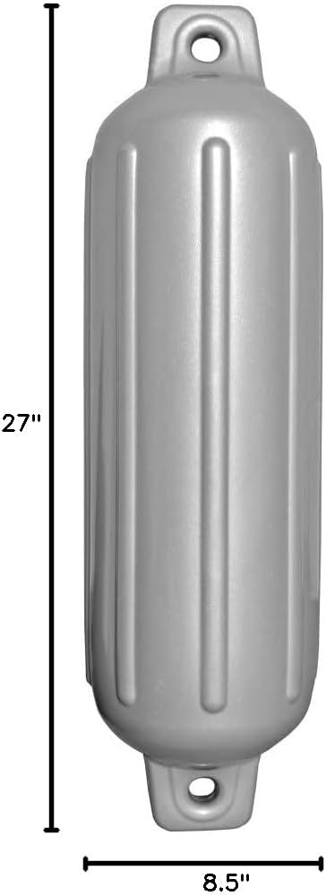 TAYLOR MADE PRODUCTS Taylor Made 282647 Storm Gard Inflatable Vinyl Fender - 8.5" x 27", Silver Mist
