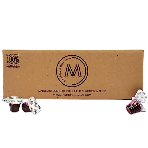 Image of The Miracle Meal Pre-Filled Communion Cups & Wafer Set - Box of 500 | Prepackaged Holy Communion Bread & 100% Concord Grape Juice | Ready to Serve for Churches, Camps & Fellowship Gatherings