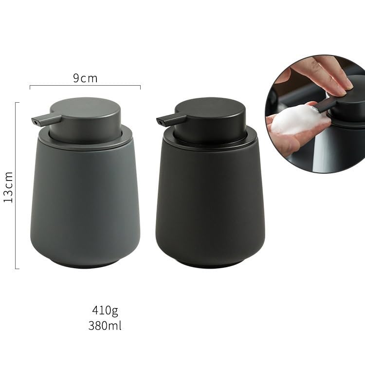 Dispenser Sapone Bagno Dispenser Sapone Cucina Dispenser di sapone Flacone in ceramica for shampoo Gel doccia Sottobottiglia Flacone schiumogeno in schiuma da 380 ml Dosatore Detersivo Lavatrice(A)
