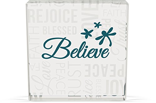Angelstar Believe Glass Décor Plaque, 3 Inch, 11266 #TOP15